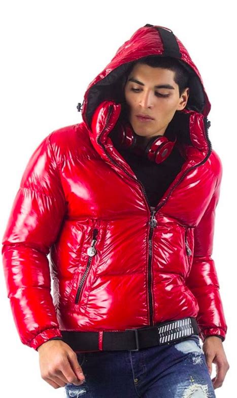 From Its Glossy Shine To Padded Design This Red Puffer Jacket For Men