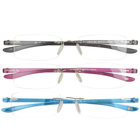 liansan 3 pairs designer fashion lightweight rimless frameless mens womens reading glasses