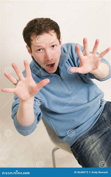 Man Making Scary Gesture Stock Image Image Of Frightening 8640073