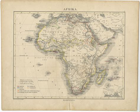Antique Map Of Africa By Petri C1873
