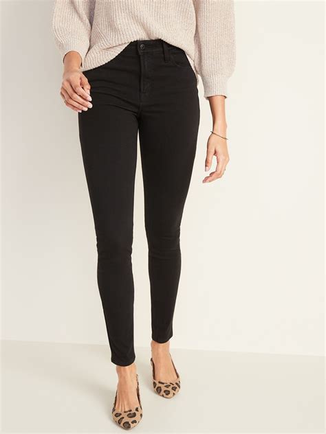 High Rise Rockstar Sculpt Super Skinny Black Jeans For Women Old