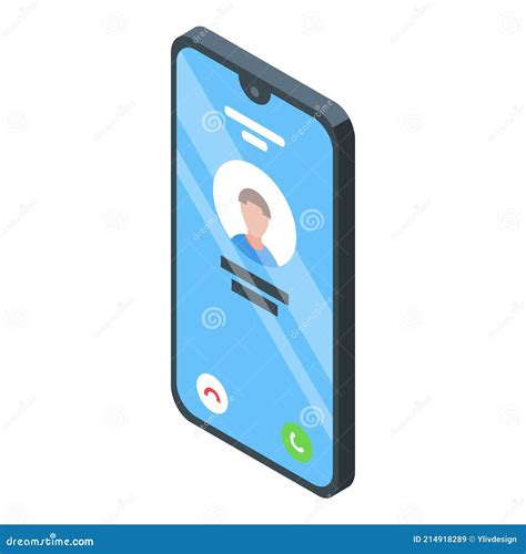 Smartphone Incoming Call Icon Isometric Style Stock Vector
