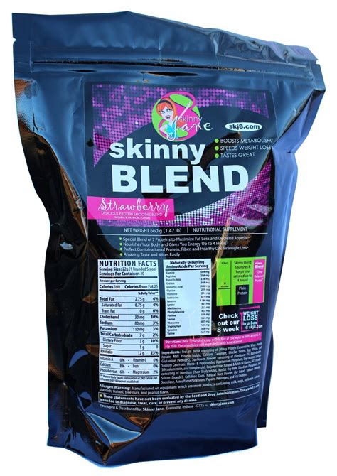 Skinny Blend Best Tasting Protein Shake For Women Weight Loss 30 Shakes Per Bag Strawberry