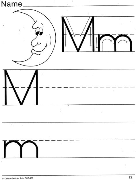 Paper messages given and received · mall: Letter Tracing M | AlphabetWorksheetsFree.com