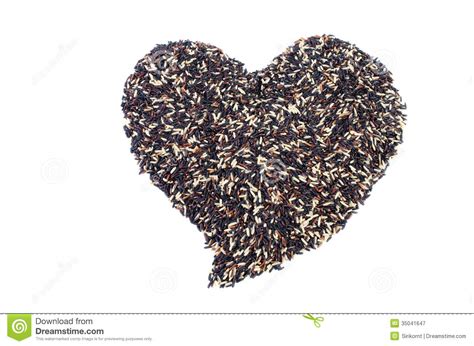 Mixed Pile Of Black Rice And White Rice Shaped Into A