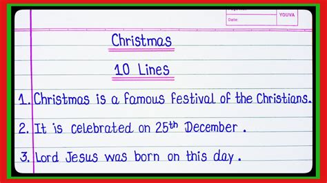10 Easy Lines On Christmas In Englishshort Essay On Christmas10 Lines