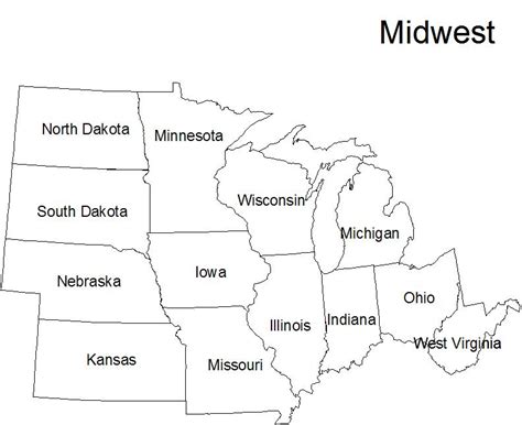 33 Blank Map Of Midwest States Maps Database Source