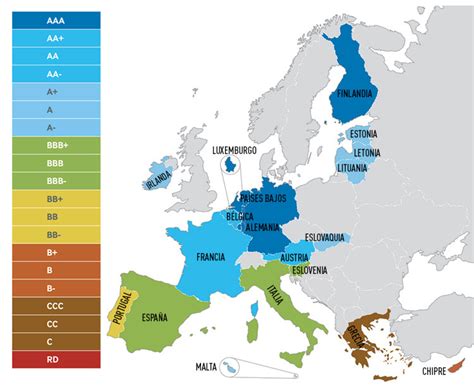 El Mapa Que Muestra La Fiabilidad De Los Deudores Europeos Rt