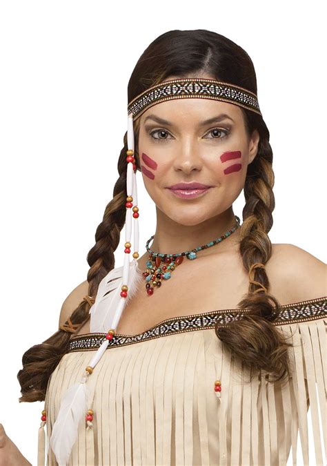 Sexy Native American Indian Headdress Bead Feather Headband Headpiece
