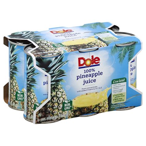 100 Pineapple Juice Dole 6 X 6 Fl Oz Delivery Cornershop By Uber