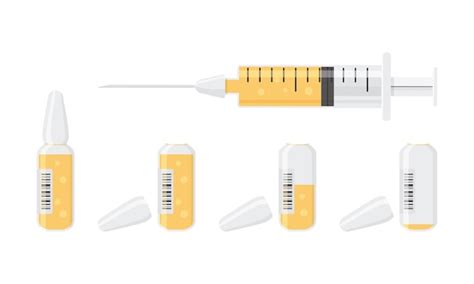 Premium Vector Syringe Set With Hypodermic Needle Isolated On White