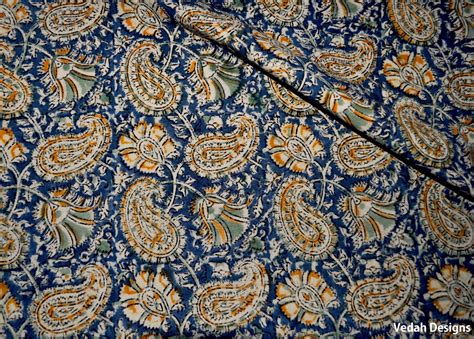 Paisley Fabric Kalamkari Fabric Indian Fabric By The Yard Etsy