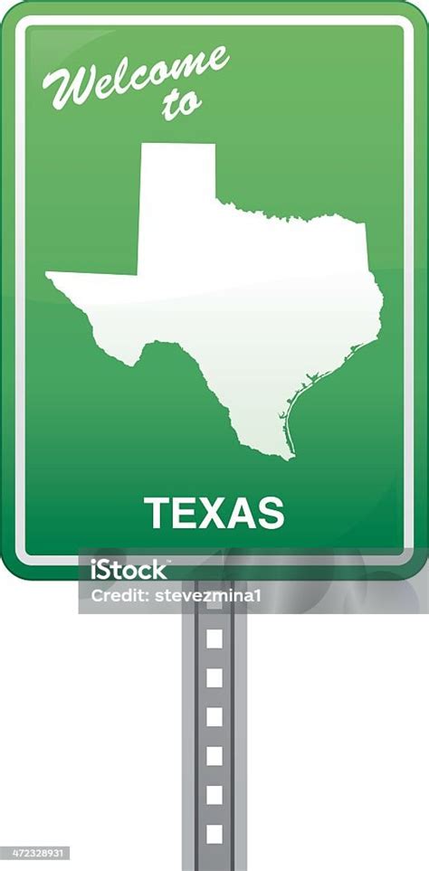 Welcome To Texas Stock Illustration Download Image Now Road Sign