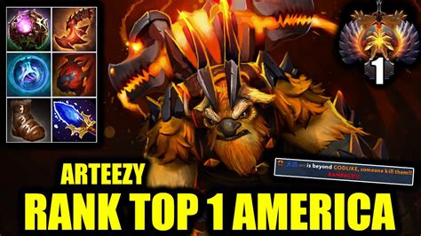 🔥 rank top 1 america arteezy rampage earthshaker dota 2 pro game highlights youtube