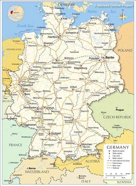 Růžová Barva Západ Prohloubit Se Real Deutschland Map Obdélník V Rámci