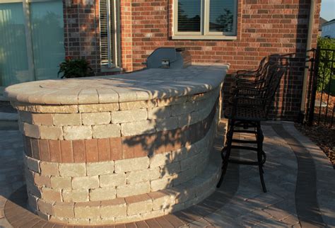Patio Renovation With Outdoor Kitchen And Fire Pit Traditional