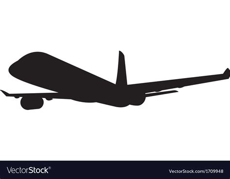 Commercial Jet Plane Airline Silhouette Royalty Free Vector