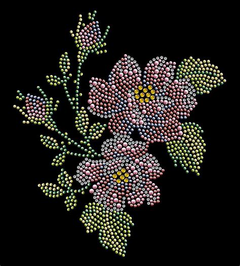 2pclot Flower Design Bling Hot Fix Rhinestone Motif Iron On Transfers