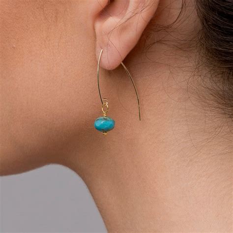 Turquoise Czech Glass Bead Earrings Turquoise Earrigs Etsy UK