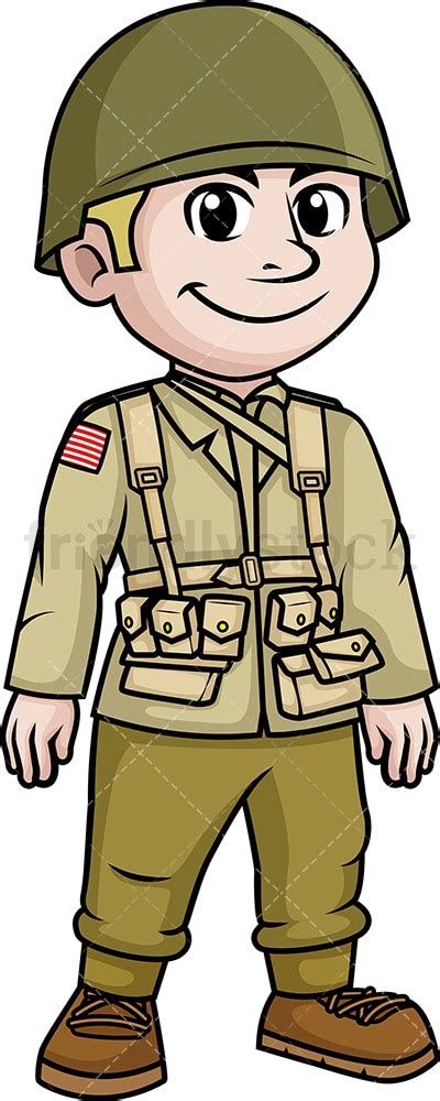 Ww2 American Soldier Cartoon Clipart Vector Friendlystock