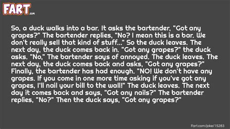 A Duck Walks Into A Bar