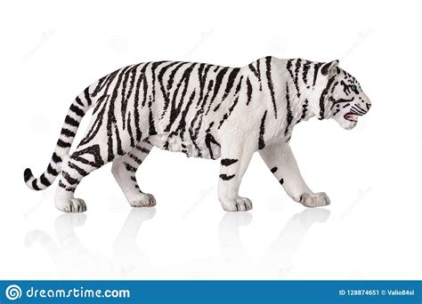 White Bengal Tiger Toy Isolated Over White Background Stock Image