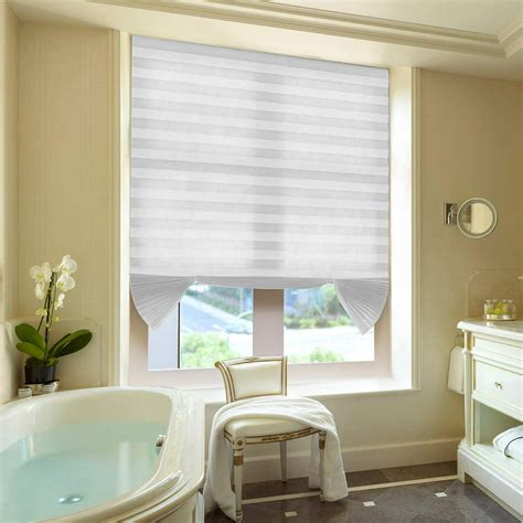 Temporary Cordless Blinds Light Filtering Fabric Pleated Shades For