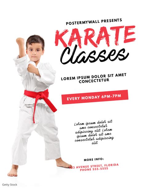 Karate Classes Flyer Design Template Postermywall