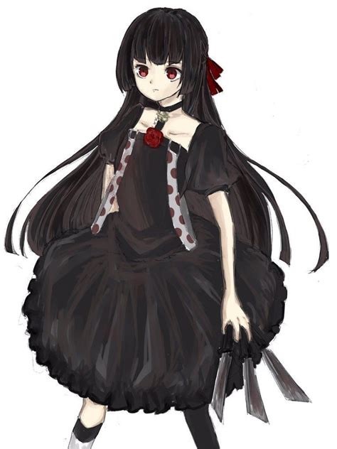 Anime Girl Wearing A Black Dress