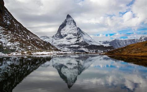 Alps Switzerland Italy Mount Matterhorn Mountain Lake Water