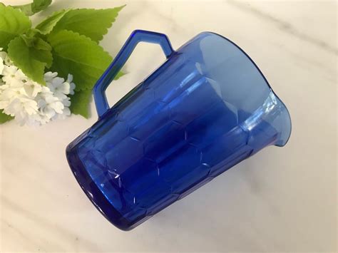 Antique Hazel Atlas Shirley Temple Cobalt Blue Glass Small Etsy