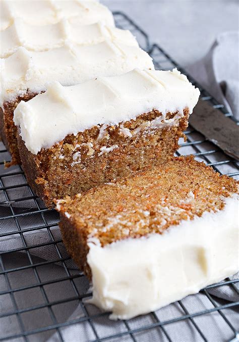 Carrot Cake Loaf With Cream Cheese Frosting Seasons And Suppers