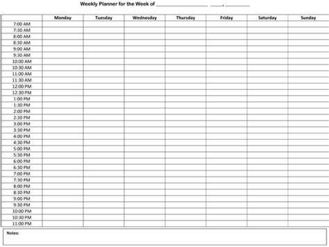 Free Weekly Schedules For Word 18 Templates Weekly Planner Templates