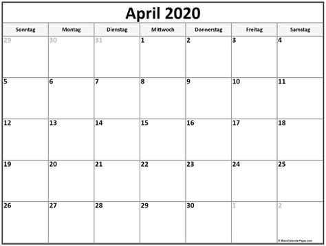 Mit einem blick aufs datum in den neuen tag starten. April 2020 kalender | kalender 2020
