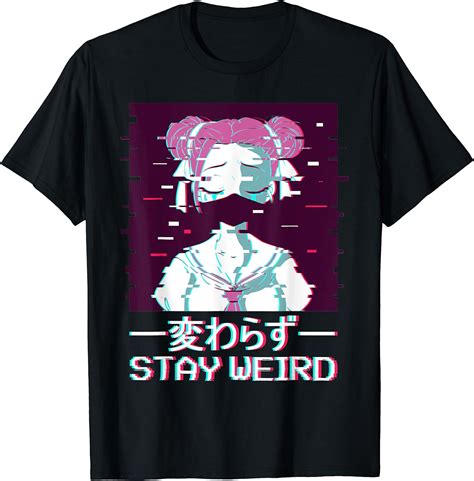Stay Weird Geisha Japanese Vaporwave Aesthetic Anime Girl T Shirt