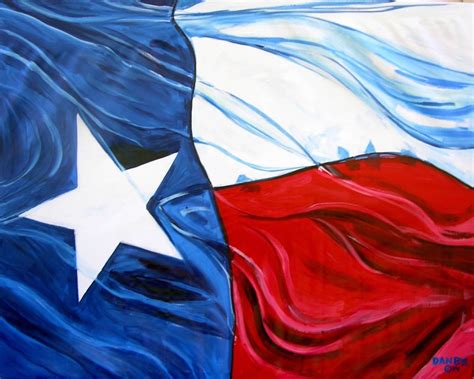 Texas State Flag Original Art Painting Dan Byl Patriotic Signed Large