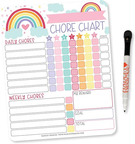 Buy Rainbow Kids Chore Chart Magnetic Reward Chart For Kids Good