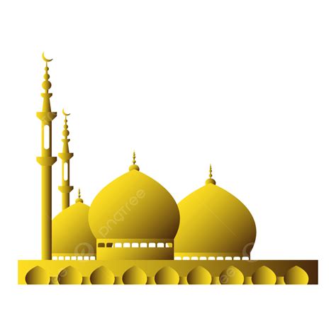 Gambar Masjid Emas Ramadan Mubarak Vektor Dan Png Desain Baru Mesjid