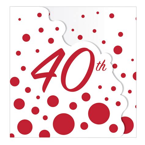 40th Ruby Anniversary Invitation Cards Party Store Girl
