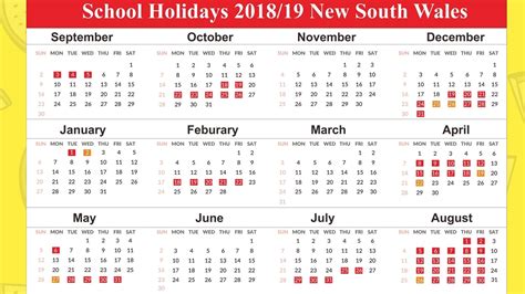 Exceptional School Calendar Nsw 2019 Blank Calendar Template School