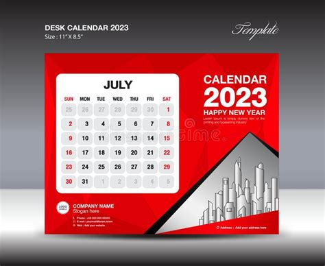 July 2023 Template Desk Calendar 2023 Year Template Wall Calendar