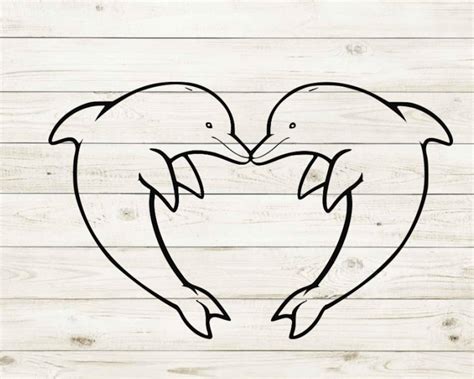Dolphin Heart Svg Heart Svg Valentines Day Svg Etsy Australia