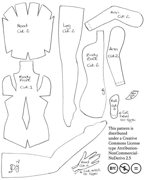 Free Sewing Easy Printable Rag Doll Patterns Pattern Printable Rag Doll Sewing Pattern Doll