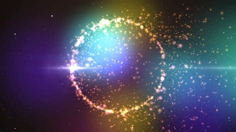 4k Colorful Relaxing Sparkling Ring In Space Moving
