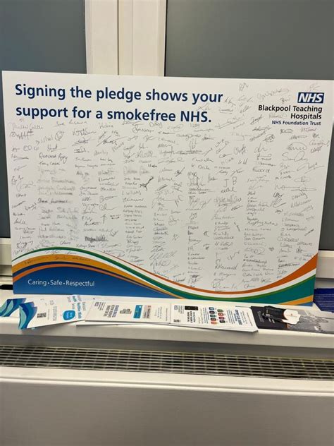 chief executive signs nhs smokefree pledge blackpool teaching hospitals nhs foundation trust