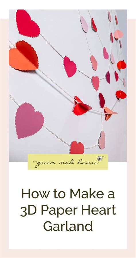 How To Make A 3d Valentines Paper Heart Garland Paper Heart Garland