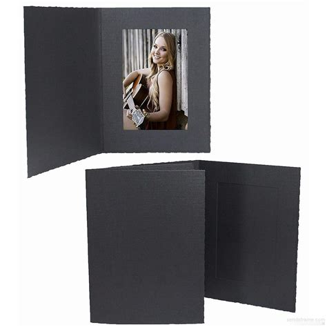 Black Cardboard Photomount Folder Single 4x6 Frame Wplain Border Sold