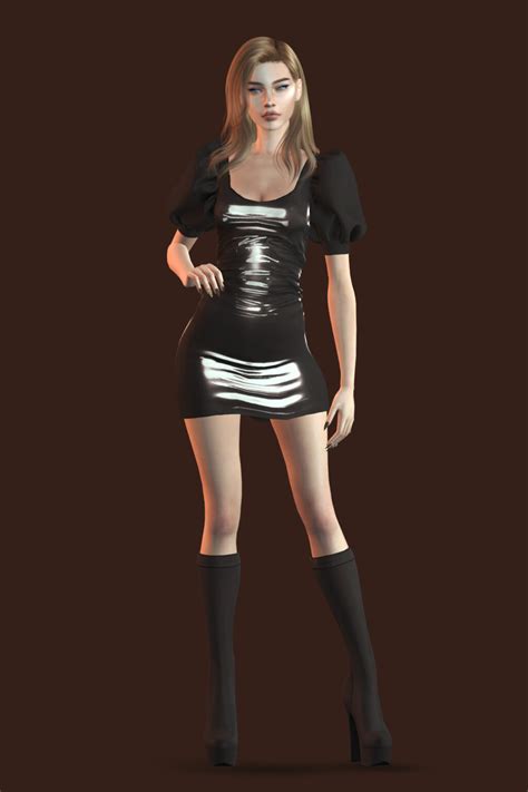 December Leather Dress At Astya96 Sims 4 Updates