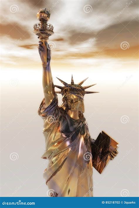 Digital Rendering Of The Statue Of Liberty Stock Illustration Illustration Of Cracks Entry