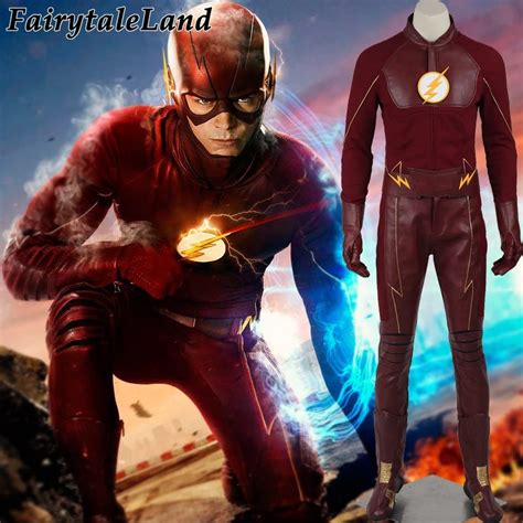 2017 The Flash Season 2 Barry Allen Flash Costume Cosplay Adult Halloween Costumes Flash